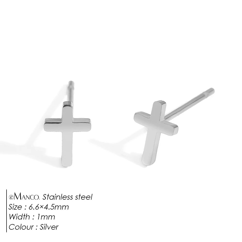 Minimalist Cross Stud Earring