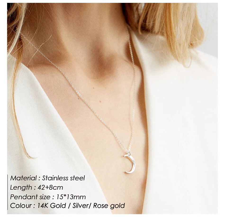 Hammered Moon Necklace
