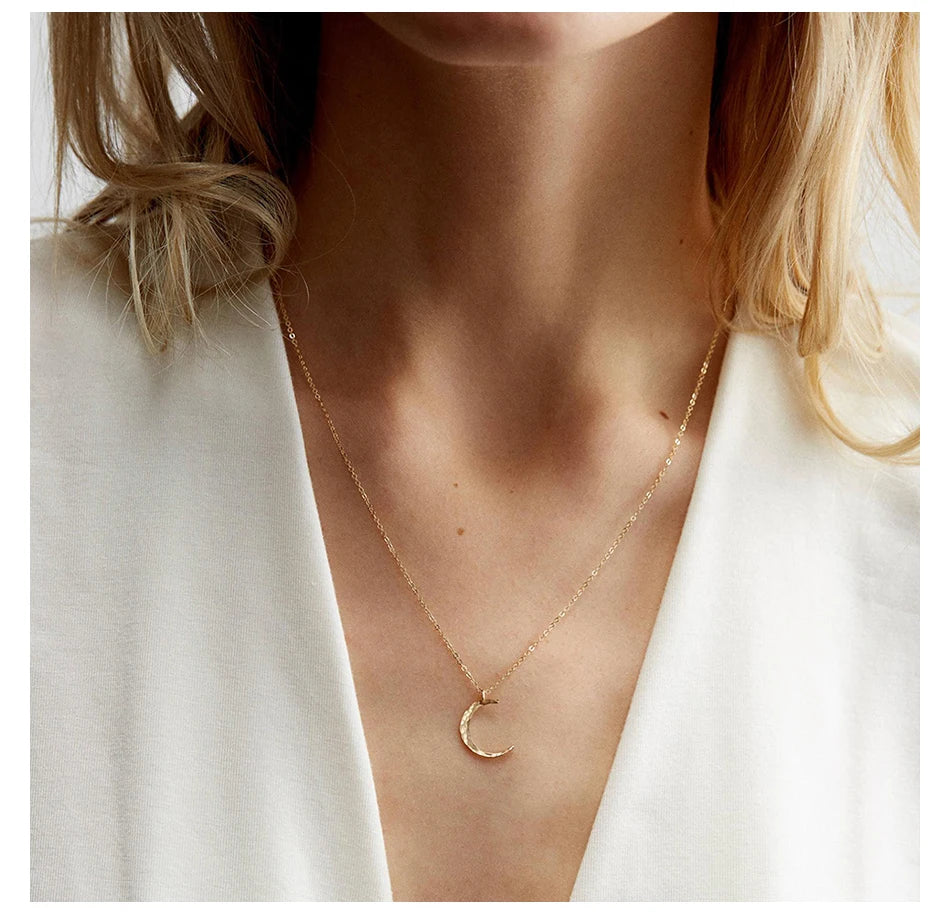 Hammered Moon Necklace