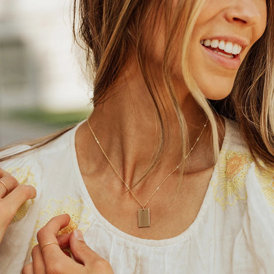 Rectangle Pendant Necklace