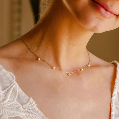 The Estelle Pearl Charm Necklace