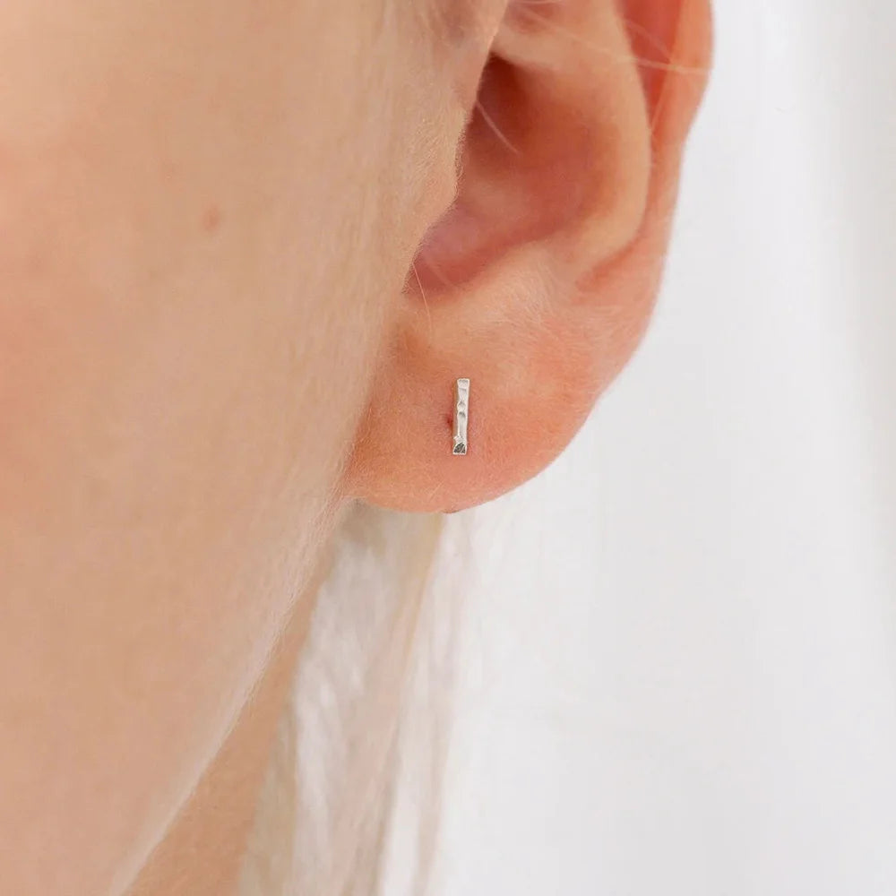 Hammered Stick Small Earring