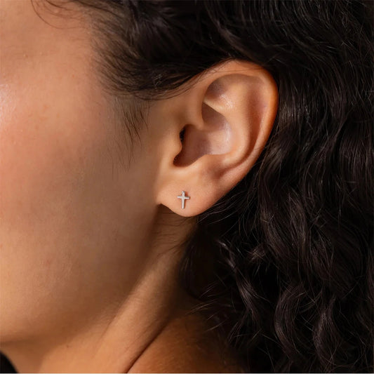 Minimalist  Cross Stud Earring