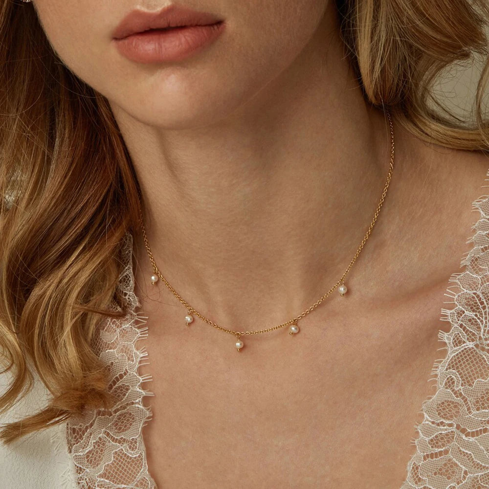 The Estelle Pearl Charm Necklace