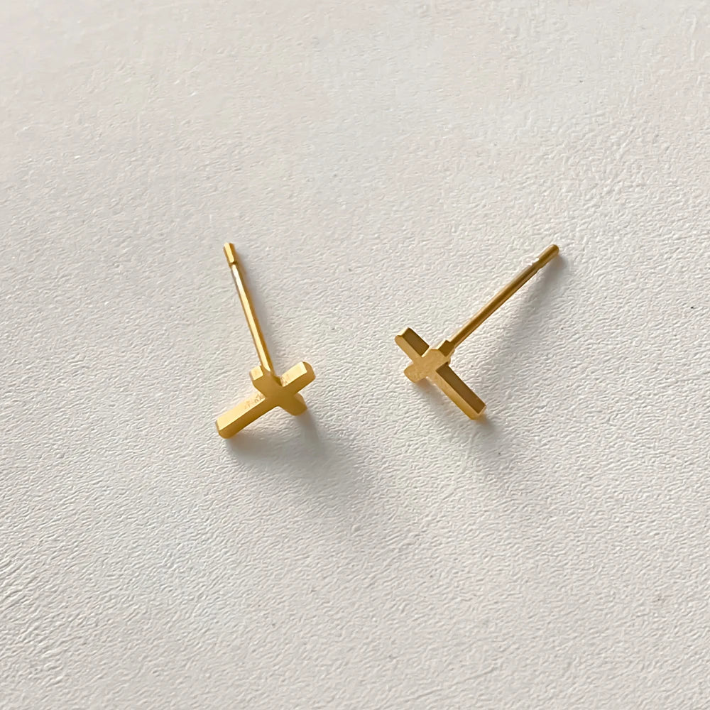 Minimalist  Cross Stud Earring