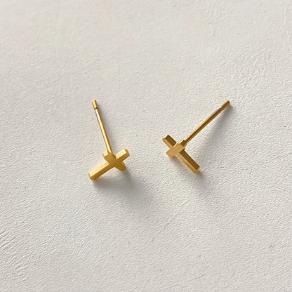 Minimalist  Cross Stud Earring
