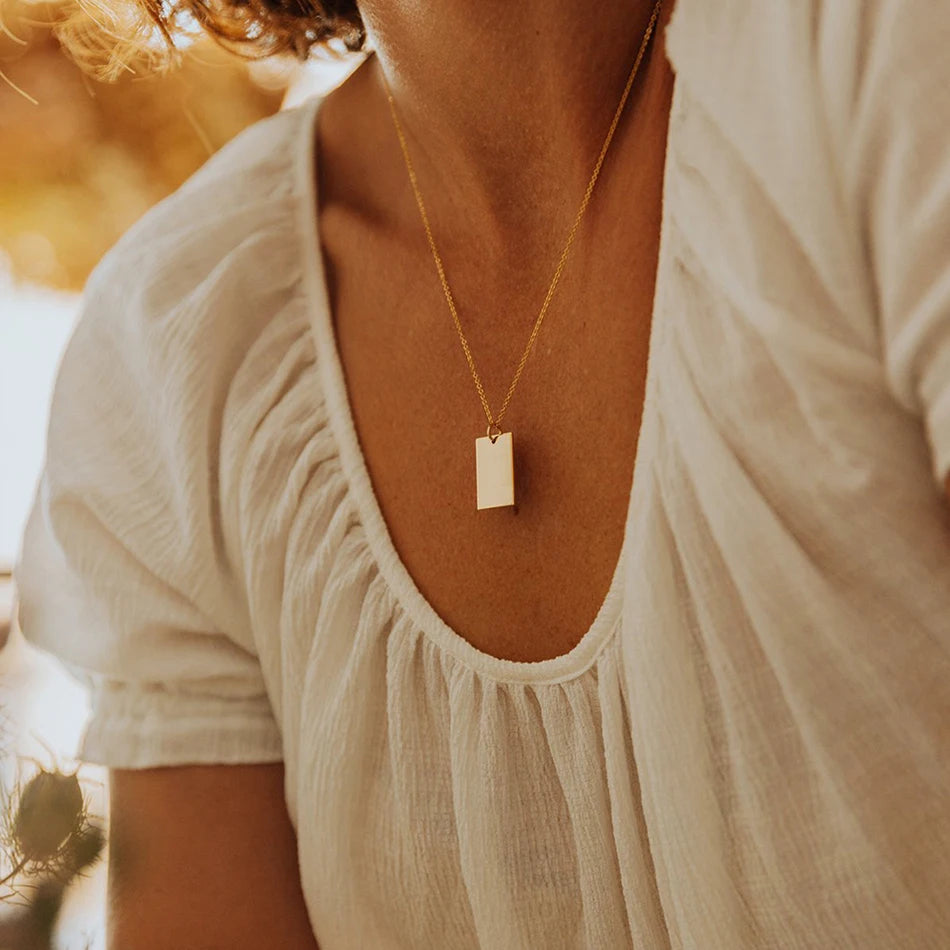 Rectangle Pendant Necklace