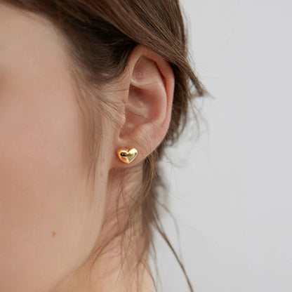 3D Heart Earrings