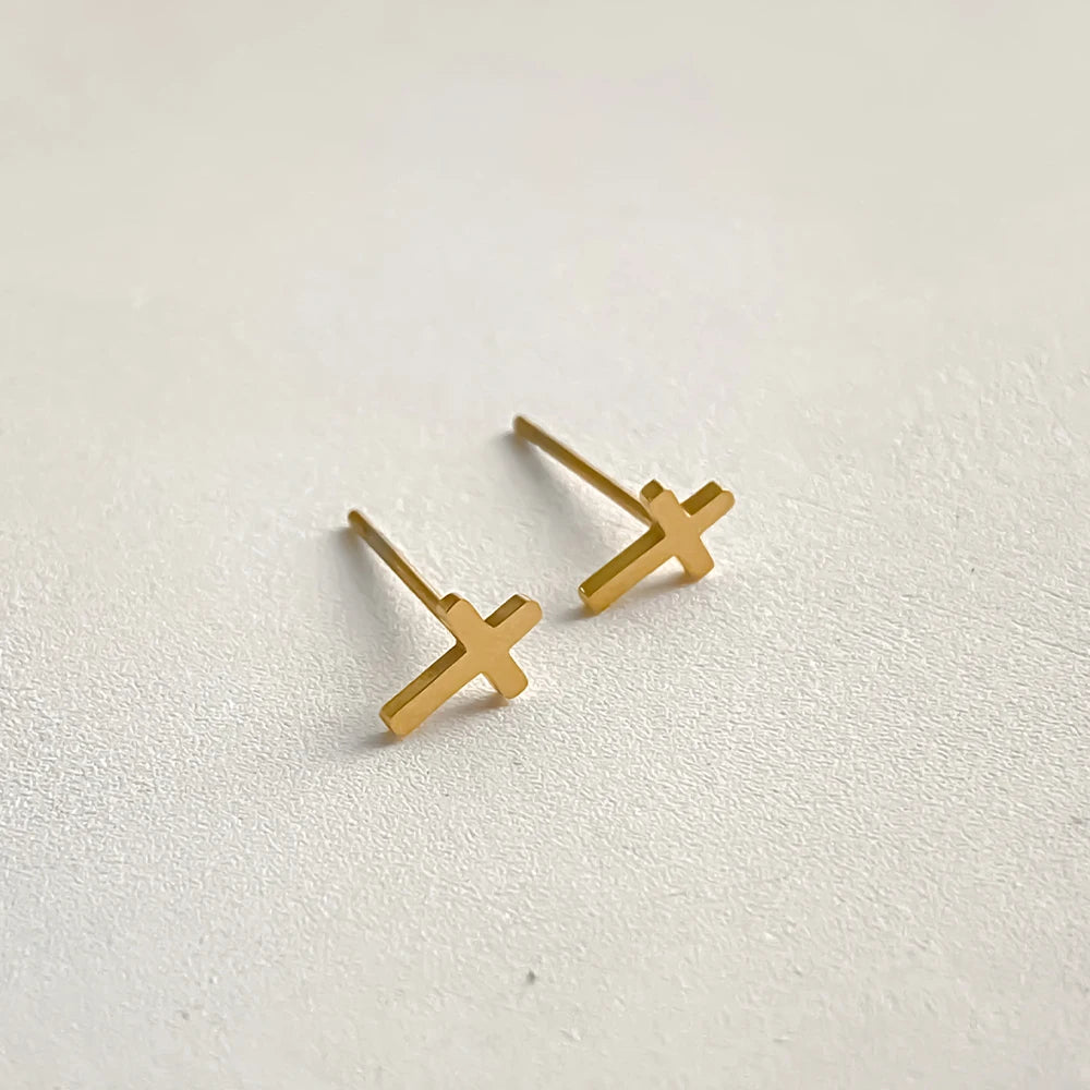 Minimalist  Cross Stud Earring