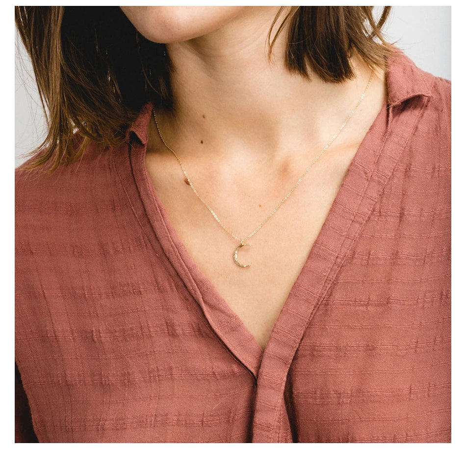 Hammered Moon Necklace