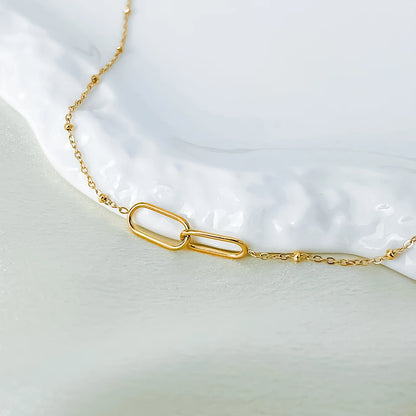 Double Paperclip Pendant Necklace