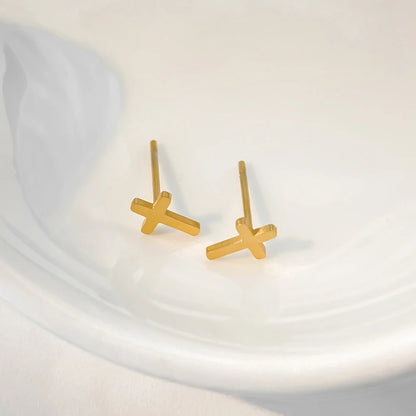 Minimalist  Cross Stud Earring