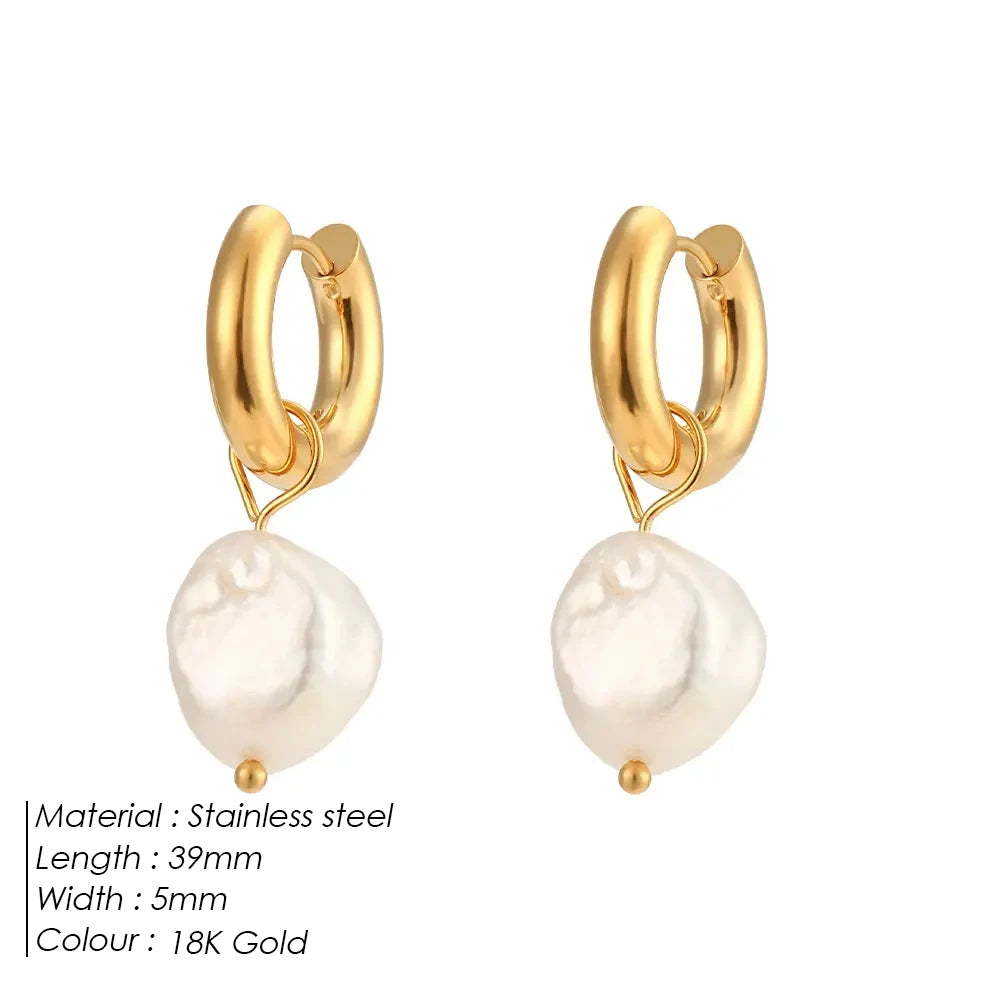The Rounded Pearl Hoop