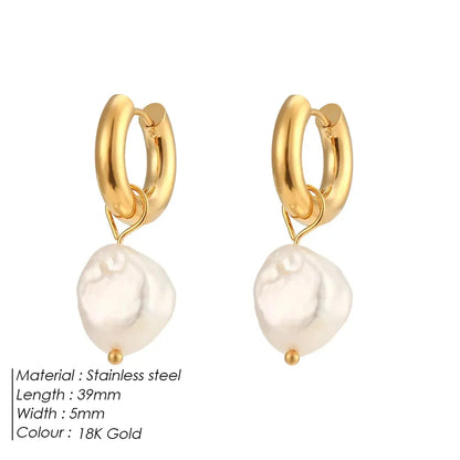 The Rounded Pearl Hoop