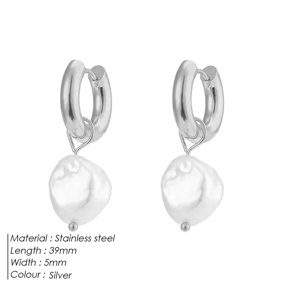 The Rounded Pearl Hoop