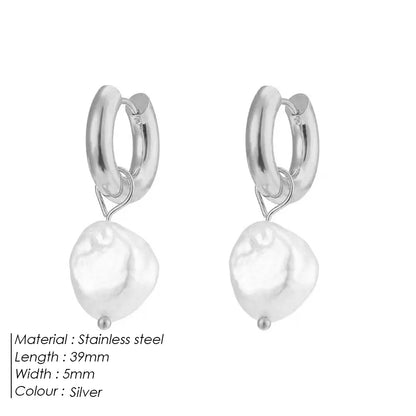 The Rounded Pearl Hoop