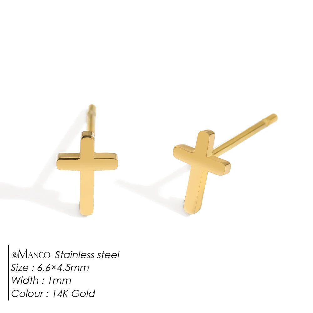 Minimalist  Cross Stud Earring