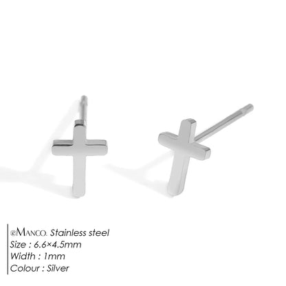 Minimalist  Cross Stud Earring