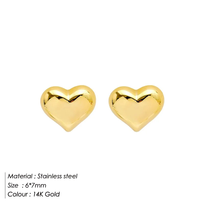 3D Heart Earrings