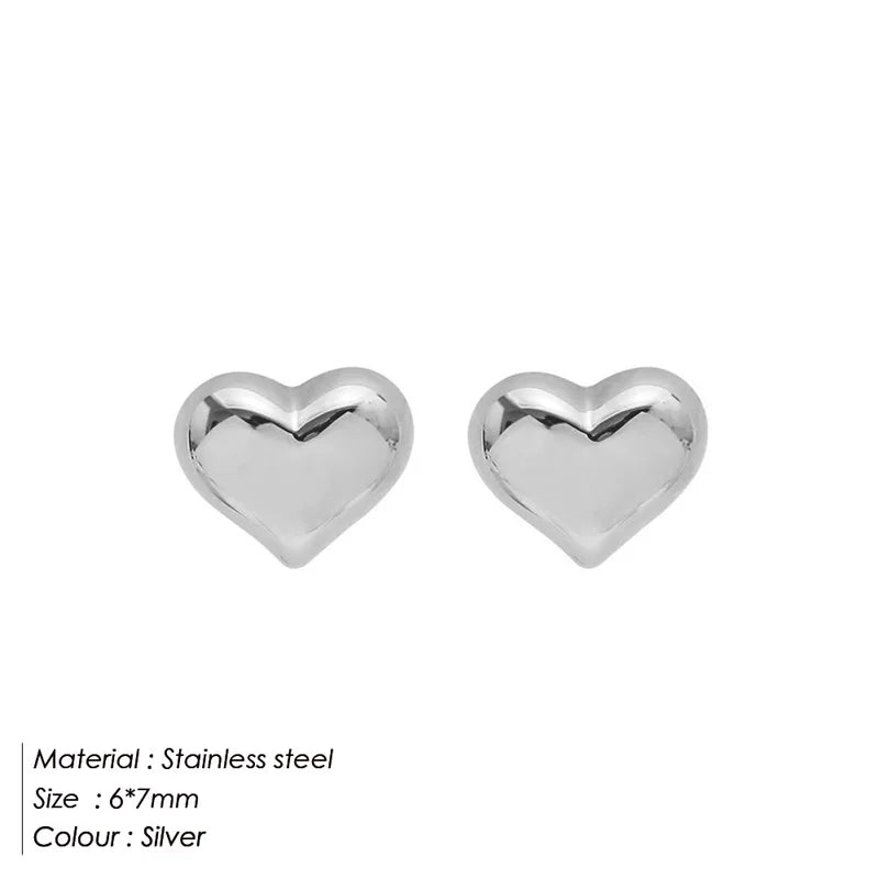3D Heart Earrings