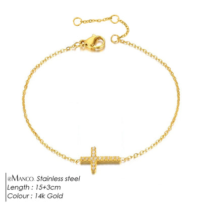 Link Bracelet with Cross