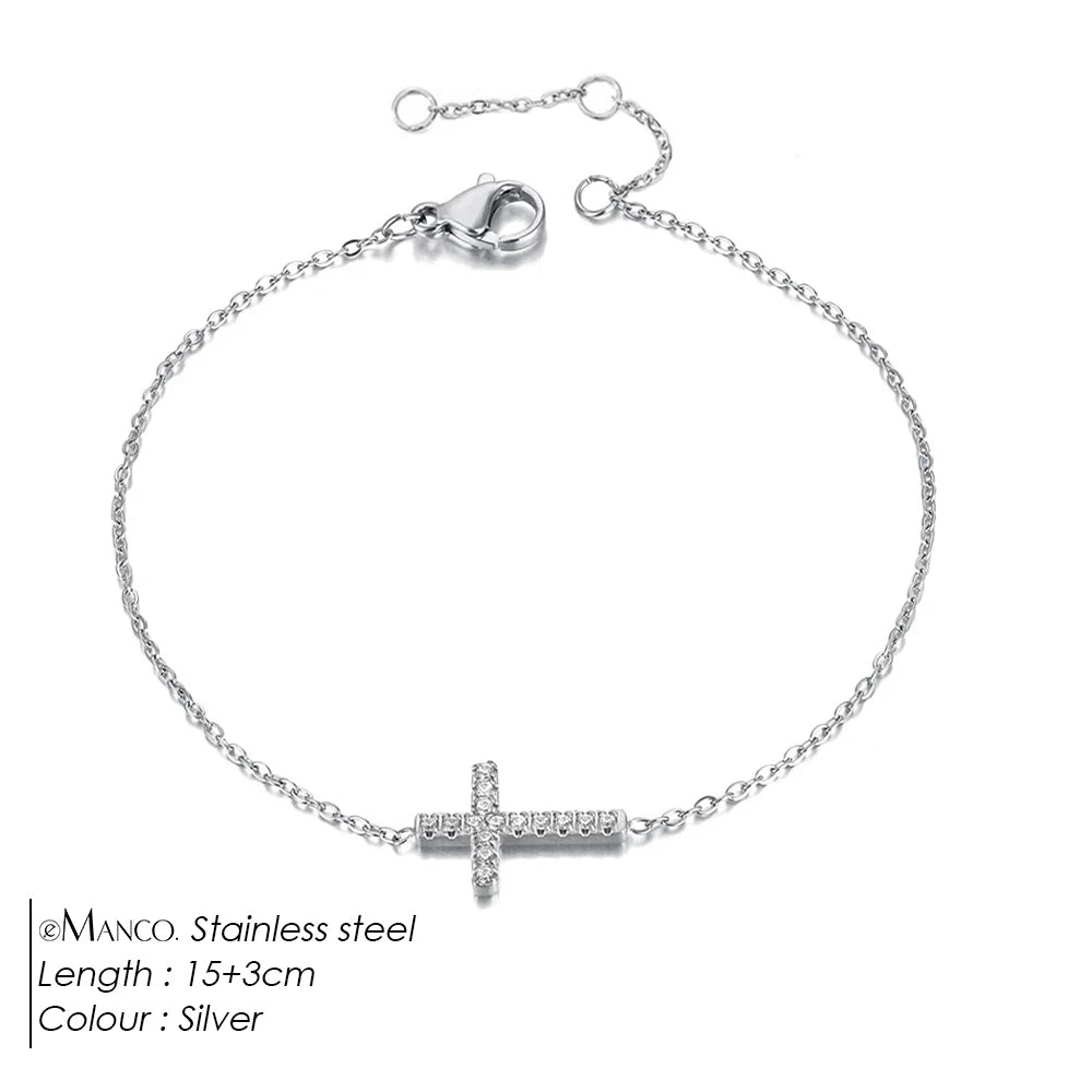 Link Bracelet with Cross