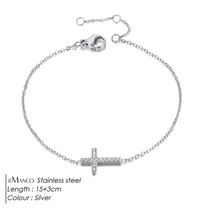 Link Bracelet with Cross