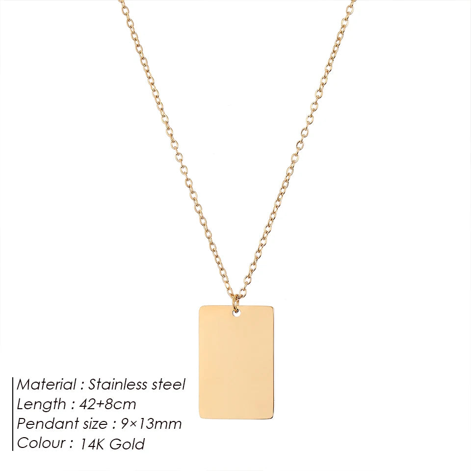 Rectangle Pendant Necklace