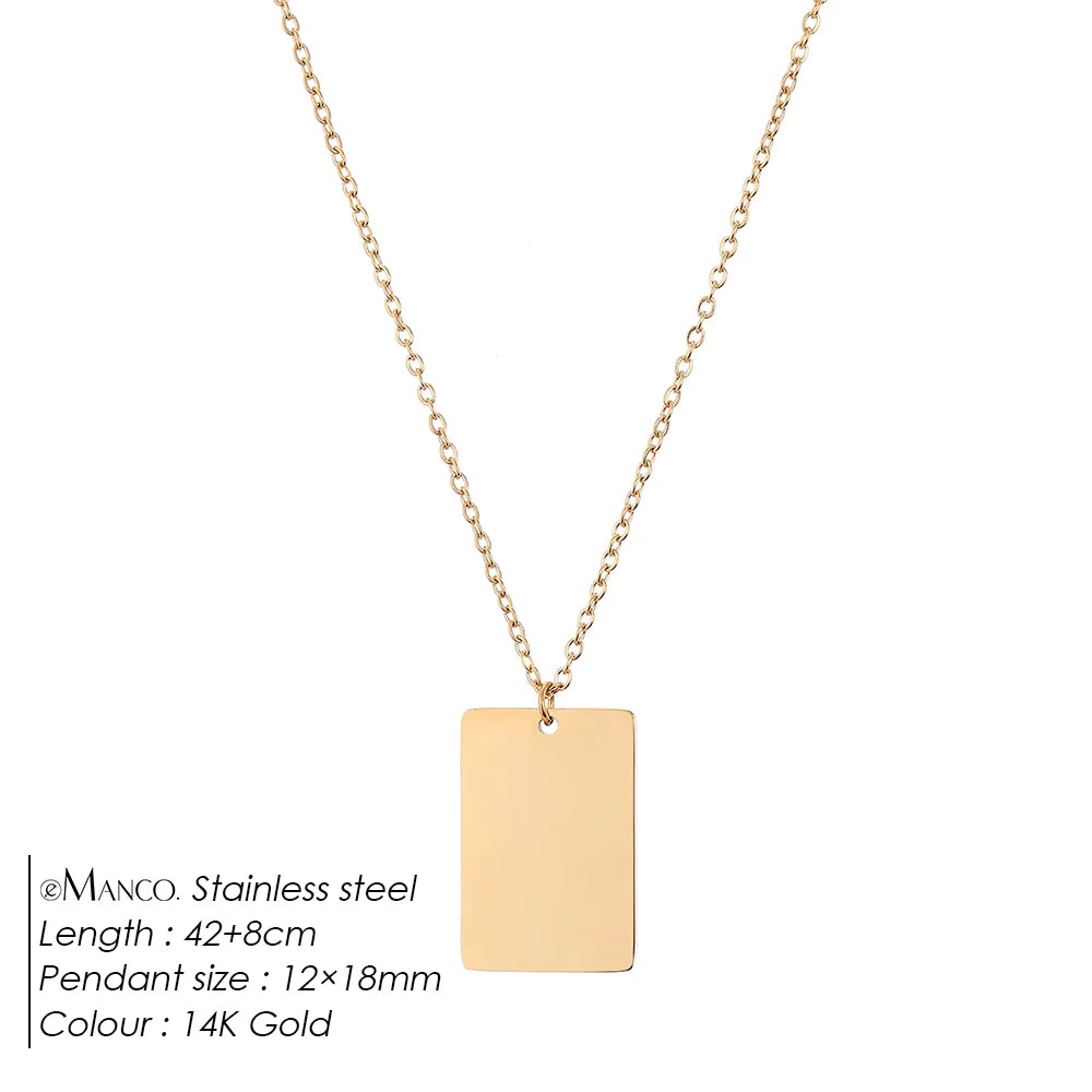 Rectangle Pendant Necklace