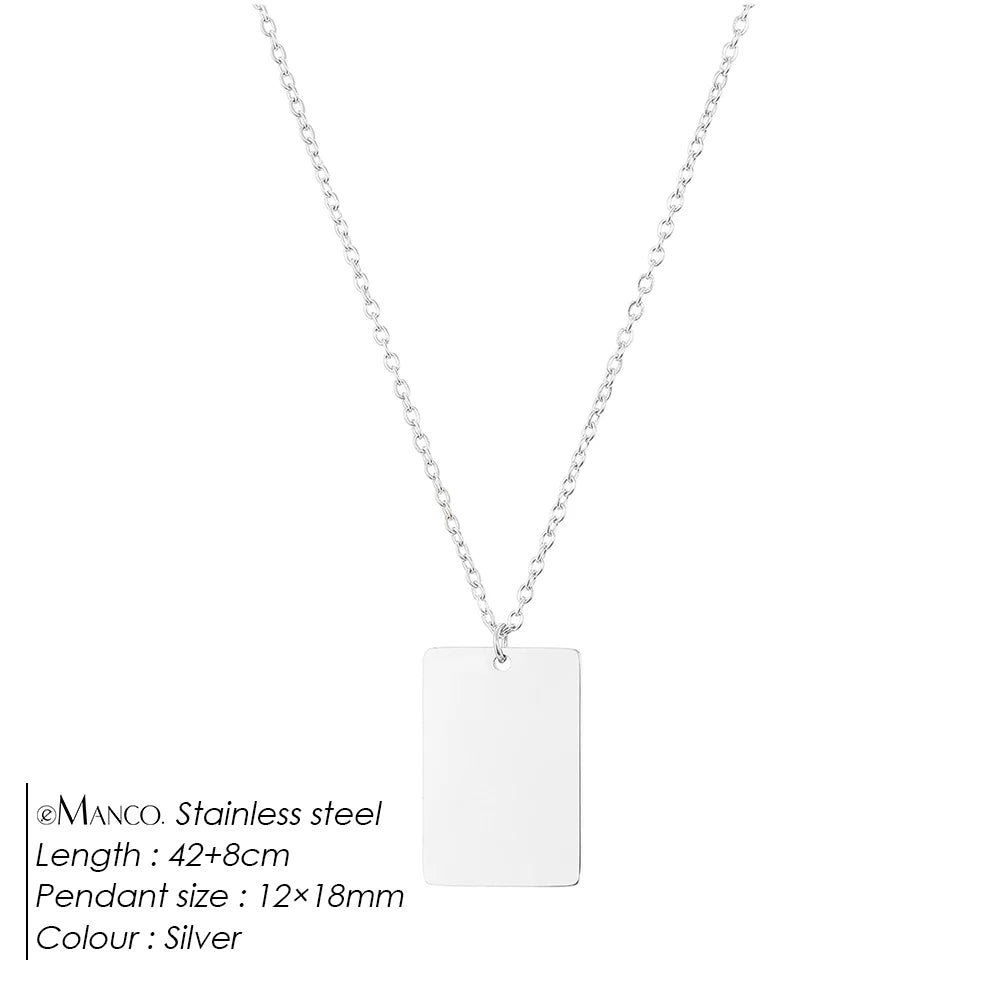 Rectangle Pendant Necklace