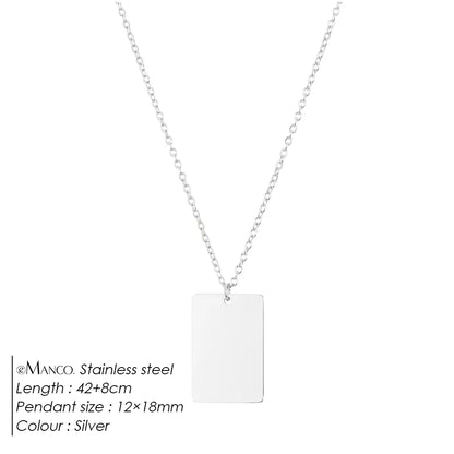 Rectangle Pendant Necklace