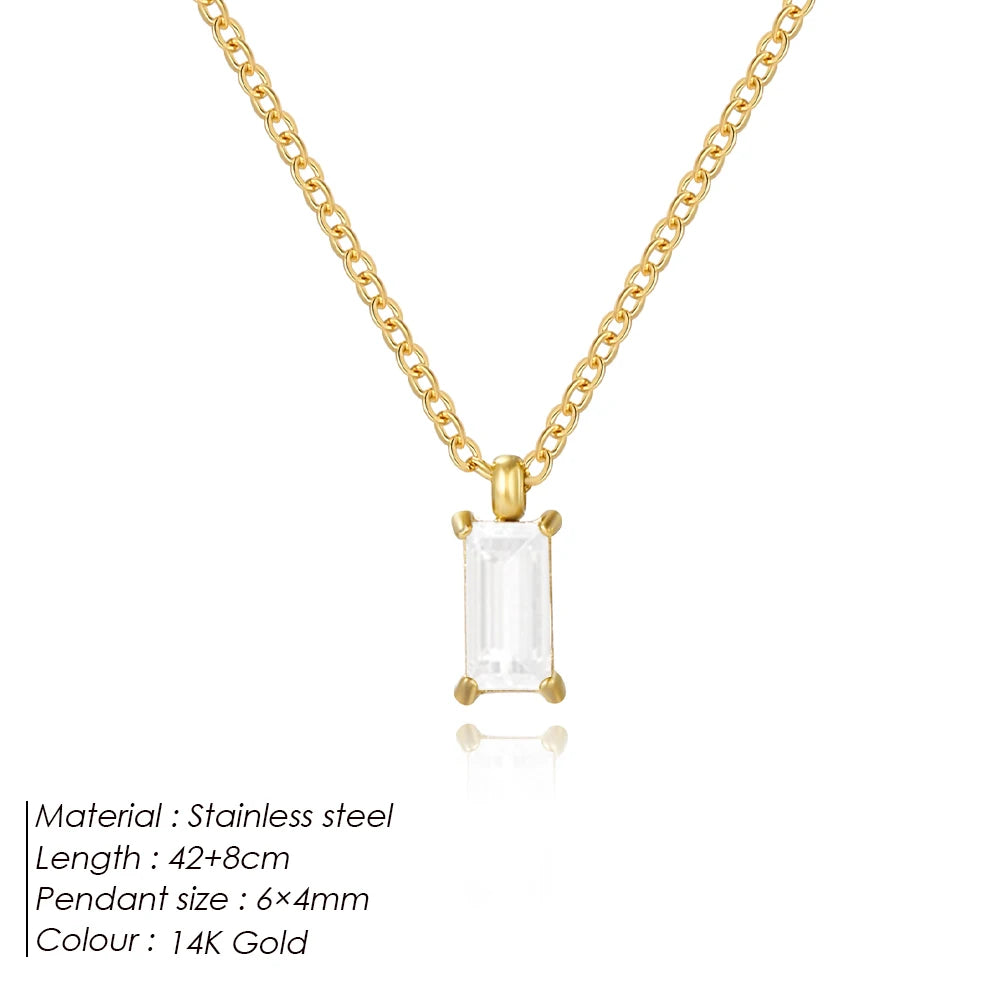 Clear Stone Pendant Necklace