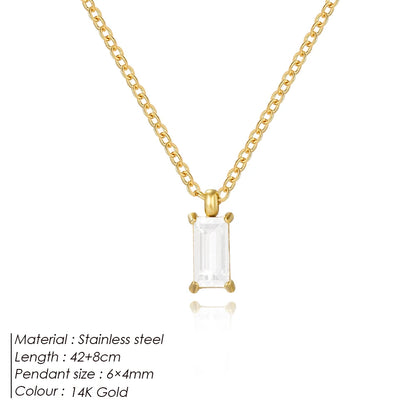 Clear Stone Pendant Necklace